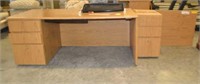 WOODEN DESK WITH SEPARATE 3-DRAWER PIECE