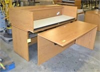 WOODEN DESK WITH HUTCH & EXTRA PIECE