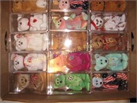 BOX LOT  TY BEANIE BABIES IN PLASTIC CASES