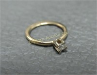 14K Gold Solitaire Charm