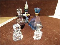 5 Glass Perfume Bottles
