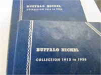 2) Buffalo Nickel Books 1913-1938 with some coins