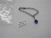 Sterling Child's Bracelet Blue Stone