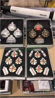 Four boxes of fancy Christmas ornaments, 32