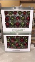 Two new boxes of Christmas ornaments red and
