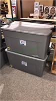 2- Sterlite 45 gallon tubs with the lids and they