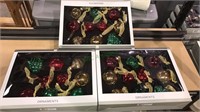 Three boxes of fancy glass Christmas ornaments,