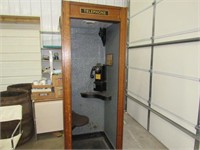 Oak Phone Booth includes Rotary Pay Phone Bell