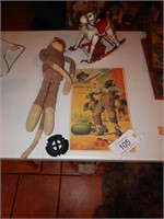 Black Americana, Sock Monkey, Toy Rocking Horse