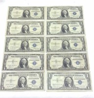 (10) $1 Blue Seal Certificates