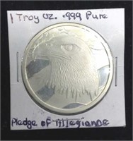 1Troy Oz .999 Silver Pledge of Allegiance Round