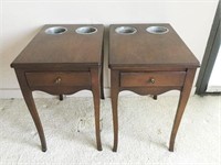 2 End Tables with Planter Pots
