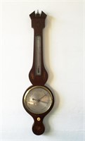 Inlaid Mahogany Banjo Barometer L. Solcha, Hull