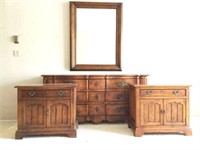 Century Furniture 3 pc Wormy Chestnut Bedroom