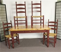 Mastercraft Farm Table with 4 Chairs