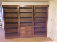 3 Section Bookcase Wall Unit