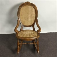 Antique Caned Sewing Rocker