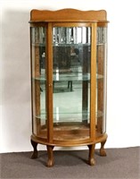 Oak Curved Glass China Cabinet