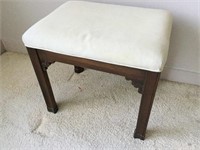 Mahogany Bench with Upholstered Seat