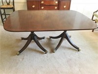 Baker Double Pedestal Mahogany Table