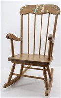 Child's Vintage  Painted Wooden Rocking Chair