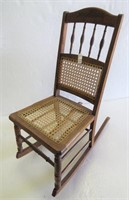 Antique Sewing Rocker with Cane Seat & Back