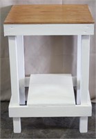 Painted 2-Tier Wood Side Table