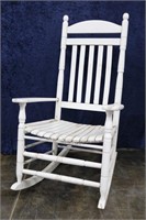 Painted Slat Back Porch Rocking Chair w/ Cushion