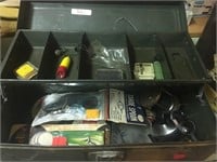 tackle box with items