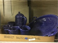 glass ceramic looking cups/pot/platter