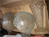 Glass plates and vase