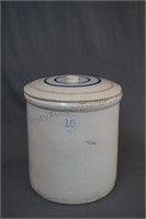 Burley Winter #10 Stoneware Crock w/ Lid ca.1900's
