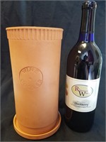 Terracotta Wine Cooler & Bottle of Wine