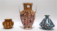 LOT OF THREE 1940's VENETIAN ART GLASS VASES