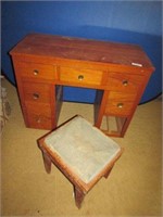 Wooden Desk and stool