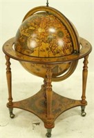 GLOBE SHAPED HIDDEN BAR CART