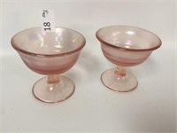 Pair of Fenton Pink Dishes - 4"