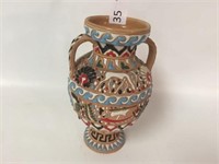 Handmade Pottery Vase, Signed - 9" Tall