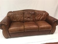 Brown Leather Sofa From Bronstiens 90" L