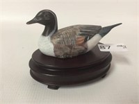 Wood Carved Pintail Duck w/Stand - 5" Long