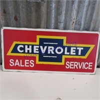 Chevrolet Sales Service tin sign