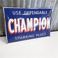 Champion Sparking Plugs porcelain sign