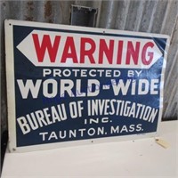 Bureau of Investigation Warning tin sign