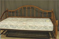 Oak Twin Size Trundle Bed Set Daybed