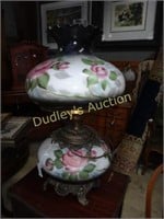 Hand Painted Contemporary Parlor Lamp In Dark Flor