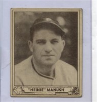 1940 Play Ball Card Heinie Manush HOF # 176