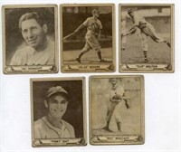 1940 Play Ball Card Lot (5) 83, 84, 95, 98, 116