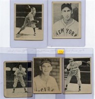 1939 Play Ball (5) Card Lot 2, 4, 5, 8, 18
