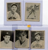 1939 Play Ball (5) Card Lot 54, 57, 59, 61, 64