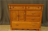 Oak Chest of Drawers with Cabinet